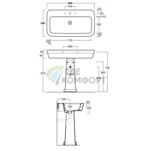 Пьедестал для раковины SIMAS Evolution EVO011bi/EVO012bi белый - фото 2