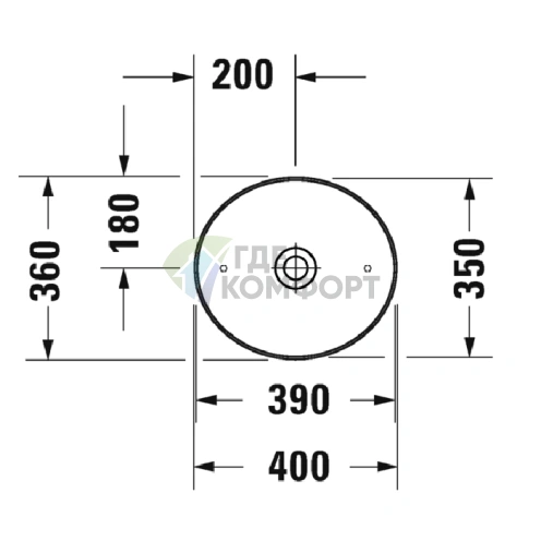 Раковина Duravit Cape Cod накладная круглая 40 см без отверстия белого цвета (2328400000) - фото 2