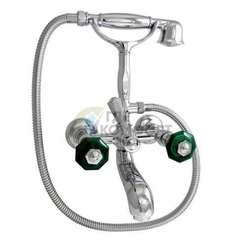 Стильный смеситель Nicolazzi Teide Chic для ванны с 2 ручками и переключателем душ/ванна в хроме (1901CR15C) - фото 1