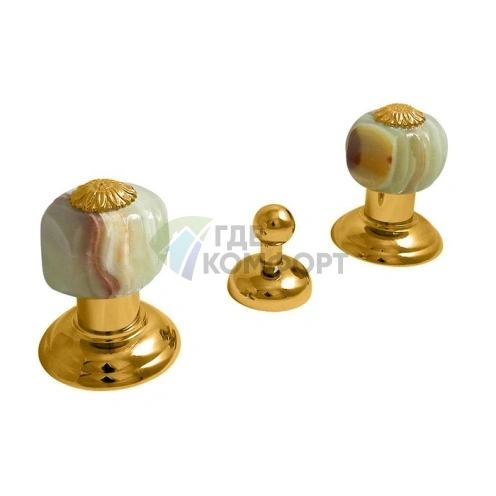 Смеситель для биде Nicolazzi Onice с двумя ручками в золотом цвете (2110GO09O) - фото 1