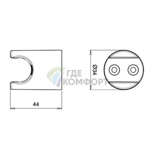 Держатель для лейки Almar SINTESI круглый стационарный хром (E120007.CR) - фото 2