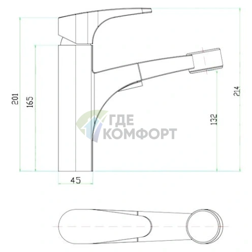Смеситель Zorg Inox Imperia для кухни из нержавеющей стали со стильным дизайном - фото 2
