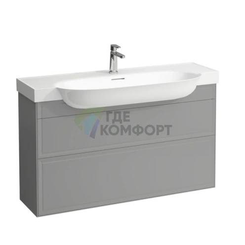 Подвесная тумба Laufen New Classic 118 см, 2 ящика, серый цвет (4.0605.2.085.627.1) - фото 1