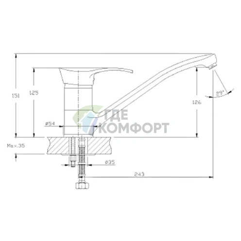 Смеситель Rossinka Z Z40-22 для кухни с поворотным изливом и выдвижной лейкой фото 2