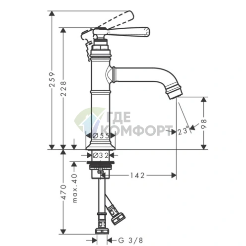 Термостат AX Montreux с запорно-переключающим вентилем СМ для двух потребителей в полированном золоте (16820990) - фото 2