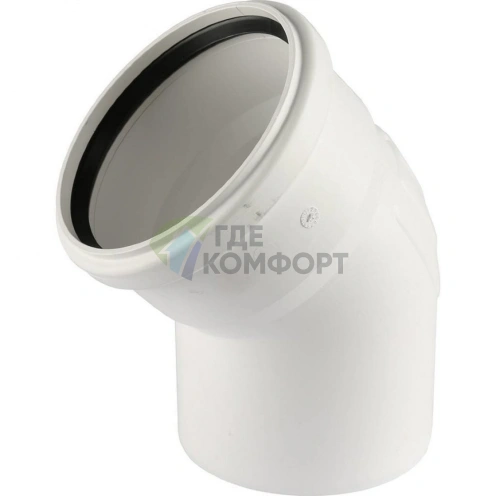 Отвод канализационный Raupiano Plus 110х45° REHAU (РЕХАУ - 11234441001) - фото 1