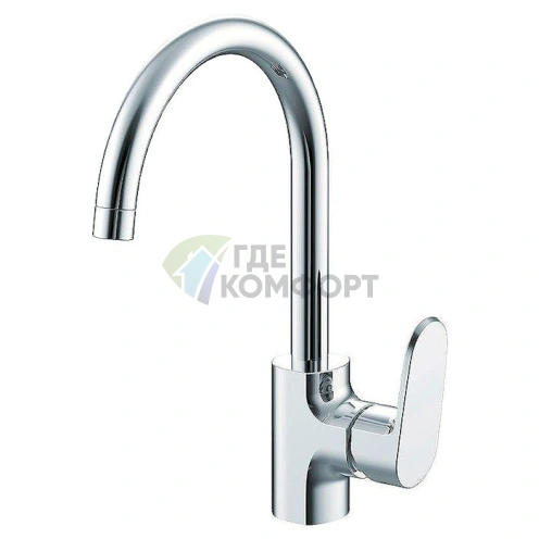 Кухонный смеситель Bravat Pure F7105161C с высоким изливом из латуни - фото 1
