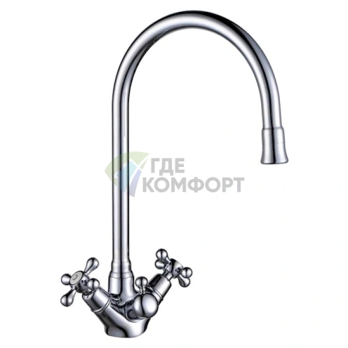 Смеситель Zorg ZR 514 YF для кухни с высоким изливом и эргономичным поворотным механизмом - фото 1