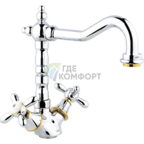 Смеситель для кухонной мойки Timo Ritz 0143FK золотой - фото 1