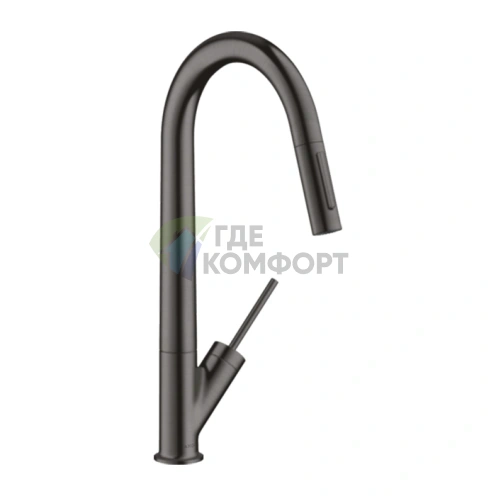 Кухонный смеситель AX Starck в цвете шлифованный черный хром (10821340) - фото 1