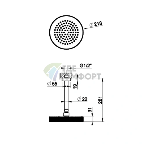 Душевая головка Gessi Anello потолочная поворотная с шарниром, хром (63452#031) - фото 2