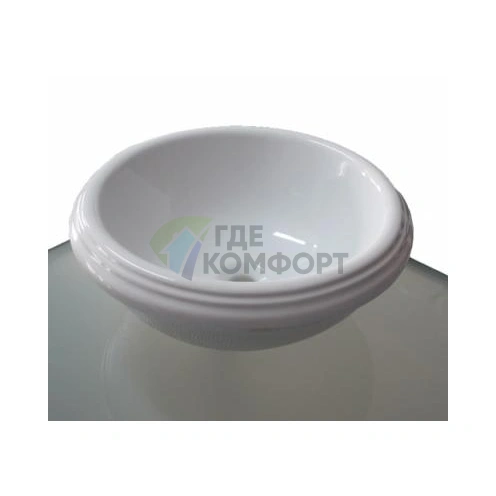 Раковина AZZURRA JUBILAEUM круглая 45x18 см, белая, без отверстий под смеситель - фото 4