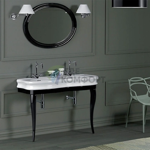 Консоль SIMAS Lante LA12: деревянная структура, черный глянец, 112.5×50.5×75.5 см - фото 1