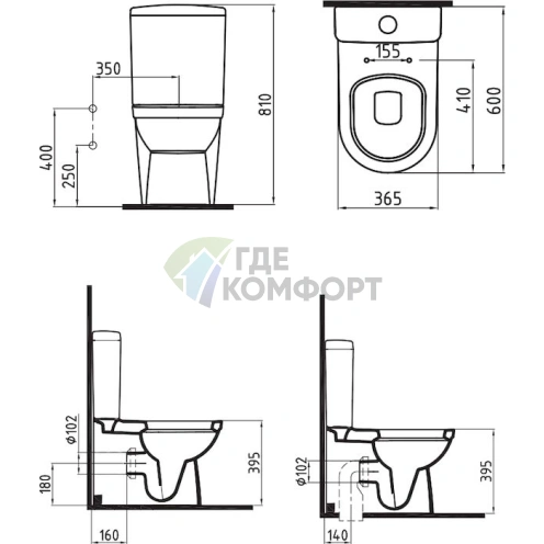 Унитаз-компакт Bien Orion с функцией биде - фото 6