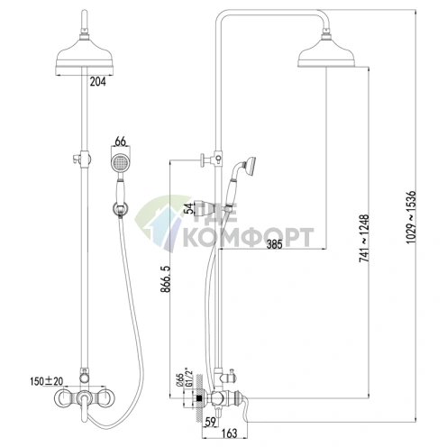 Душевая стойка напольная Lemark Brava LM4760G - фото 3