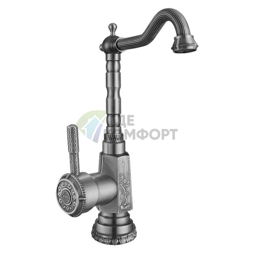 Смеситель Zorg Antic A 306K-SL для кухни: высокая дуга и поворотный излив для максимального удобства - фото 1