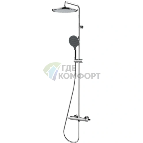 Стойка для душа BOSSINI APICE с верхним душем 280 мм и ручным душем 1,5 м в хроме (L10506.030) - фото 1