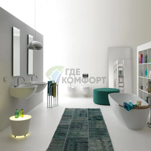 Раковина KERASAN Aquatech 70x52 подвесная с 1 отв без перелива цвет белый - фото 1