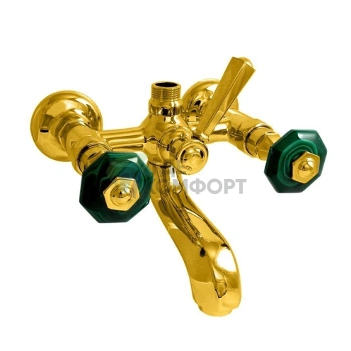 Смеситель для ванны с душем Nicolazzi Teide Chic золотой с двумя ручками (1900GO15C) - фото 1