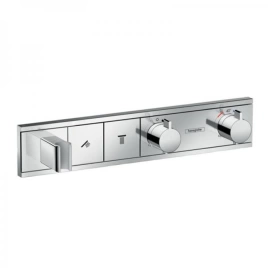 Hansgrohe RainSelect Встраиваемый термостат для душа на 2 источника, с держ. душа (внешняя часть), цвет: хром (15355000)