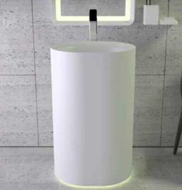 Раковина KNIEF Moon свободностоящая 55х45x90см c выпуском белым и сифоном цвет белый матовый