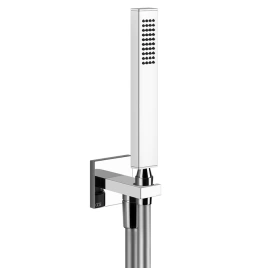 Gessi Rettangolo Душевой комплект: вывод на 1/2, держатель, шланг 1,5м и душевая лейка, цвет: хром (20123#031)