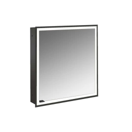 Emco Prime Зеркальный шкаф с подсветкой LED встраив. модель, 600 mm, 1-дверка, IP 20 петли справа, зеркальная задняя стенка с Lichtpaket, цвет черный (9497 133 70)