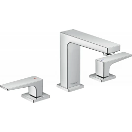 Hansgrohe Metropol Смеситель для раковины 110, на 3 отв, с донным клапаном, излив 132мм, цвет: хром (32514000)