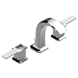 THG METROPOLIS CRISTAL CLAIR A MANETTES Смеситель для раковины на 3 отверстия, для установки на мраморную столешницу, с донным клапаном, цвет хром (A2B-A02-151M)