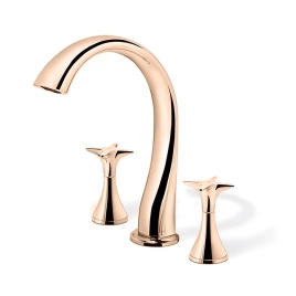 STELLA 130-3225 Смеситель для раковины на 3 отверстия, с донным клапаном, цвет Rose gold (CT 00015 AU02)