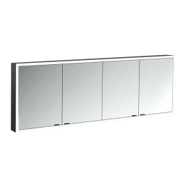 Emco Prime Зеркальный шкаф с подсветкой LED Facelift навесная модель, 2000 mm, 4-дверки, IP 20, цвет черный зеркальная задняя стенка (9497 135 89)