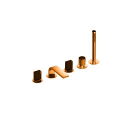 Fantini Venezia In Смеситель на борт ванны, 5 отв, с ручн душем, излив 160мм, цвет: Matt Copper PVD (29 P9 N565S)
