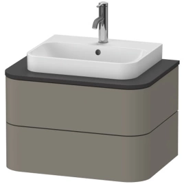 Duravit Happy D.2 Plus Тумба подвесная 408x650x480мм 2 ящика, цвет: stone grey satin matt (HP496009292)