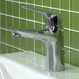 Hansgrohe Novus Cмеситель для раковины 100 на 1 отв. с донным клапаном, излив 118мм, h98мм, цвет: хром (71030000)