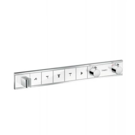 Hansgrohe RainSelect Встраиваемый термостат для душа на 5 источника, с держ. душа (внешняя часть), цвет: белый/хром (15358400)