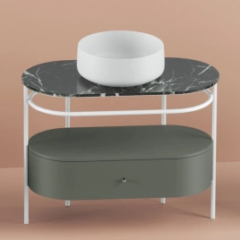 Artceram FLAIR 4.0 Консоль металлическая 95x48хh75см для настольных раковин, цвет белый матовый (ACA068 05)