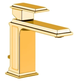 Gessi Eleganza Смеситель для раковины на 1 отверстие с донным клапаном, цвет: золото (46001#080)