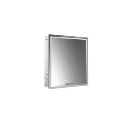 EMCO Prestige2 Зеркальный шкаф 615 мм, встраиваемый, LED-подсветка, 2 двери, 2 полки, розетка, с EMCO light system (9897 081 01)