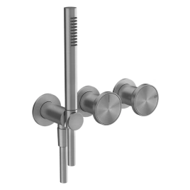 GESSI Origini Смеситель для ванны встраиваемый на 2 выхода, с ручной лейкой, в компл с отд вставкой, цвет хром (внешняя часть) (66036#031)