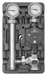 Насосная группа Meibes MK 1 1/4 с насосом Grundfos Alpha2 32-60 cо смесителем ME 66832.10