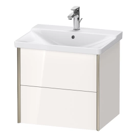Duravit XViu Тумба подвесная 565x610x469мм, для раковины 233265, 2 ящика, цвет: белый глянцевый/champagne matt (XV41150B122)
