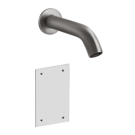 GESSI 316 FLESSA Смеситель для раковины, настенный, электронный, излив 200 мм, внешняя часть, цвет Steel Brushed (54015#239)