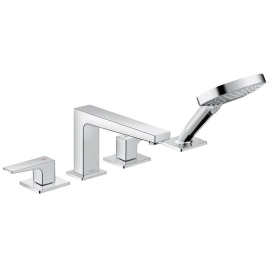 Hansgrohe Metropol Смеситель на край ванны, на 4 отв, излив 197мм, ручной душ 3jet, цвет: хром (32553000)