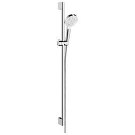 HG Crometta Vario Unica Душевой набор: штанга 900mm, ручной душ, 1jet (Rain), EcoSmart, шланг, цвет: белый/хром (26539400)