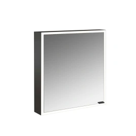 Emco Prime Зеркальный шкаф с подсветкой LED Facelift навесная модель, 600 mm, 1-дверка, IP 20, цвет черный петли слева, зеркальная задняя стенка (9497 135 59)