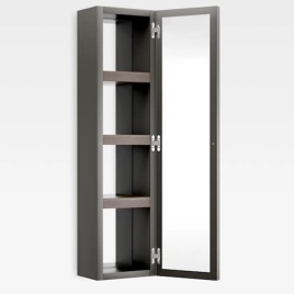 Armani Roca Island Настенный шкаф 30.2х16хh120см, с двумя зеркалами и полочками SX, цвет: nero (7.8567.2.182.1)