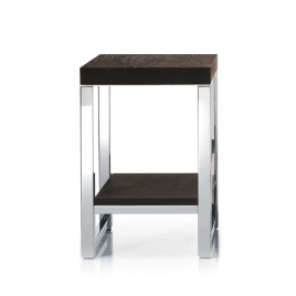 Decor Walther Wood HM Табурет 30x30x44см, цвет: сталь полированная /темный ясень (926885)