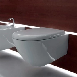 KERASAN Aquatech сиденье SLIM для унитаза,цвет белый, с микролифтом, шарниры хром (379101)