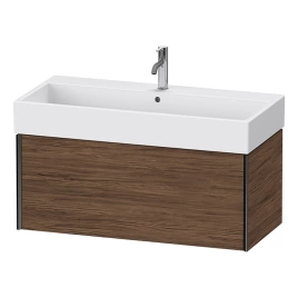 Duravit XViu Тумба подвесная 397x984x454мм, для раковины 235010, 1 ящик, цвет: walnut dark/черный матовый (XV42370B221)