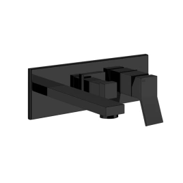 Gessi Rettangolo K Встраиваемый смеситель с изливом и переключателем PULL(внешние части), цвет: черный (53138#299)